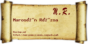 Marosán Rózsa névjegykártya