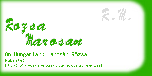rozsa marosan business card